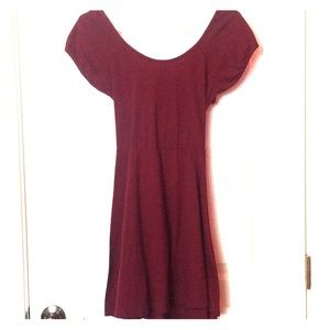 Maroon dress with cross back